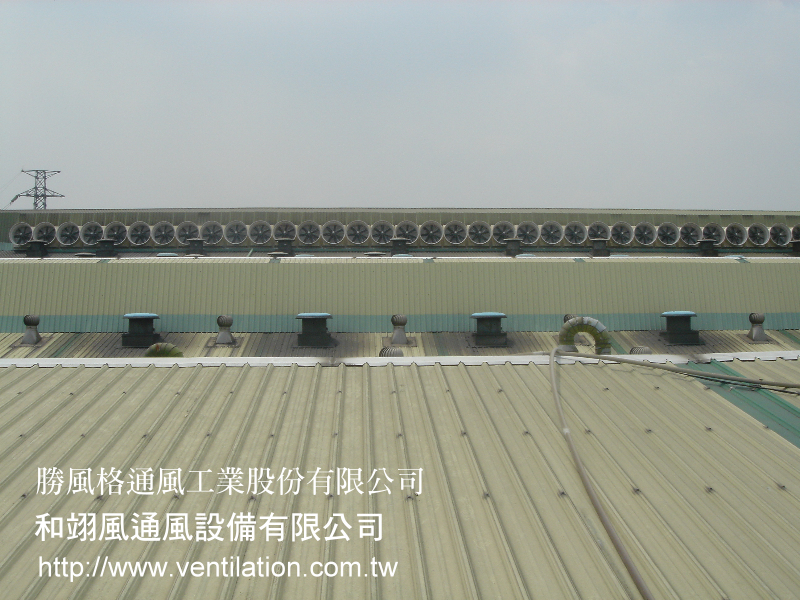 通風設備實際安裝案例－工廠屋頂大型排風設備 